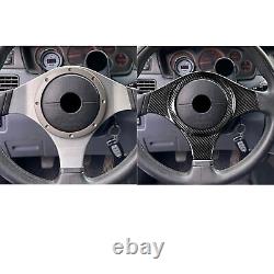 1Pc Carbon Fiber Car Steering Wheel Cover Trim For Mitsubishi EVO 7 8 9 Black wo