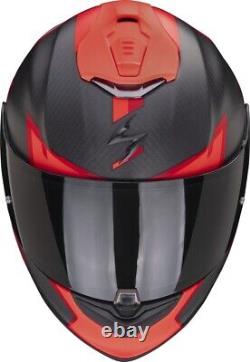 2206 Scorpion Exo 1400 Evo Air Carbon Kendal Black Red Full Motorcycle Helmet Size L