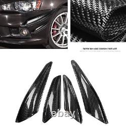 Black Front Bumper Side Canards For Mitsubishi Evolution X EVO 10 Carbon Fiber