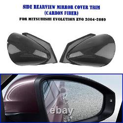 Car Rearview Side Mirror Cover For Mitsubishi Evolution EVO 04-09 Carbon Fiber