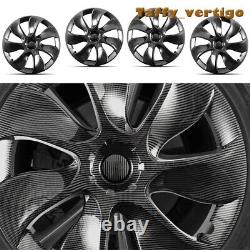 Carbon Fiber Pattern Wheel Cover Hubcaps Rim Cover For Tesla Model Y 2020-2023