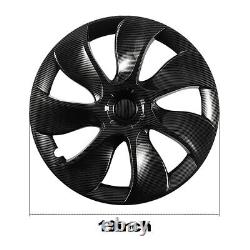 Carbon Fiber Pattern Wheel Cover Hubcaps Rim Cover For Tesla Model Y 2020-2023