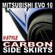 Carbon Side Skirt Extensions Skirts Set Fits Mitsubishi Evo EVOLUTION 10 Evo X