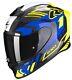 Ece-2206 Scorpion Exo R1 Evo Black Carbon Air Supra Blue Yellow Motorcycle Helmet Size S