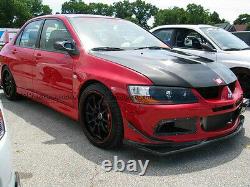 For Mitsubishi Evolution EVO 8 Carbon Fiber 2pcs Front Bumper Canards