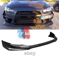 For Mitsubishi Lancer EVO 10 Evolution X 2008-15 Carbon Fiber Front Bumper Lip