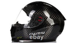 Gold Acu Ls2 Ff323 Evo-r Gloss Carbon Track Race Motorcycle Safety Crash Helmet
