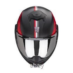 Helmet Scorpion Exo-Tech Evo Carbon Genus Matte Black Red 2023