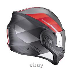 Helmet Scorpion Exo-Tech Evo Carbon Genus Matte Black Red 2023