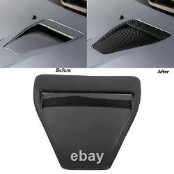 Hood Scoop Vent Cover Glossy Black Carbon Fiber For Lancer Evolution X EVO 10