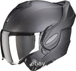 Motorcycle Helmet Carbon Modular Tipper Scorpion Exo Tech Evo Carbon Matt TG XL