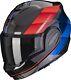 Motorcycle Helmet Carbon Tipper Scorpion Exo Tech Evo Genus Carbon Blue Red T L