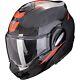 Motorcycle Helmet Flip up L Scorpion Exo-Tech Evo Carbon Rover Black-Red