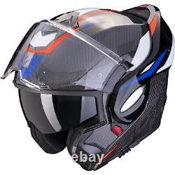 Motorcycle Helmet Flip up L Scorpion Exo-Tech Evo Carbon Rover Black-Red-Blue