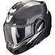 Motorcycle Helmet Flip up L Scorpion Exo-Tech Evo Carbon Rover Black White