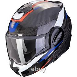 Motorcycle Helmet Flip up M Scorpion Exo-Tech Evo Carbon Rover Black-Red-Blue