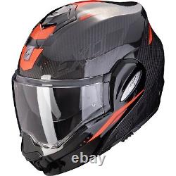 Motorcycle Helmet Flip up S Scorpion Exo-Tech Evo Carbon Rover Black-Red