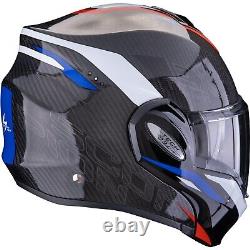 Motorcycle Helmet Flip up S Scorpion Exo-Tech Evo Carbon Rover Black-Red-Blue