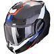 Motorcycle Helmet Flip up XXL -scorpion Exo-Tech Evo Carbon Rover Black-Red-Blue