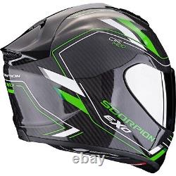 Motorcycle Helmet L Scorpion EXO-1400 Evo 2 II Carbon Air Mirage Black-Green