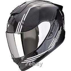 Motorcycle Helmet L Scorpion EXO-1400 Evo 2 II Carbon Air Reika Black White