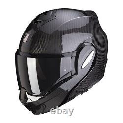 Motorcycle Scorpion EXO-TECH EVO Carbon Flip up Helmet (Black/Carbon) Size