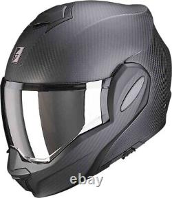 SCORPION Modular Reversible Motorcycle Helmet EXO TECH EVO CARBON Solid Matt Black