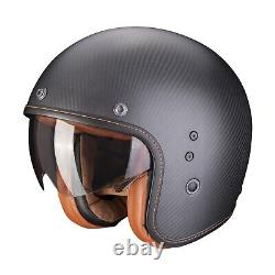 Scorpion Belfast Carbon Evo Solid Jet Helmet (Black Matt/Carbon) Size M (57)