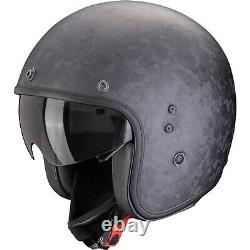 Scorpion Belfast Evo Carbon Onyx Motorcycle Jet Helmet Retro Vintage