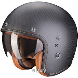 Scorpion Belfast Evo Carbon Solid Size L Motorcycle Retro Jet Helmet Black Matte