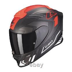 Scorpion Exo-R1 EVO Carbon Air Supra Helmet (Black Matt/Red / White) Size L