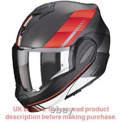 Scorpion Exo-Tech Evo Carbon Genus Matt Black-Red Modular Helmet New! Free