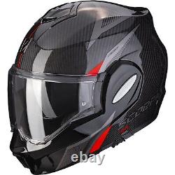 Scorpion Flip up Helmet Exo-Tech Evo Carbon Top Motorcycle Helmet with Sun Visor