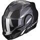 Scorpion Flip up Helmet Size XXL Exo-Tech Evo Carbon Top Black White Motorcycle