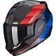 Scorpion Motorcycle Flip up Helmet M Exo-Tech Evo Carbon Genus Schwarz-Blau-Rot