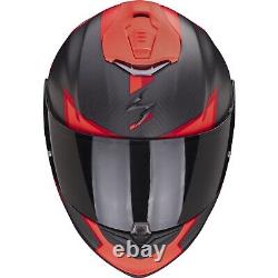 Scorpion Motorcycle Helmet Size L EXO-1400 Evo Carbon Air Kendal Black-Red Matte