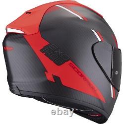 Scorpion Motorcycle Helmet Size L EXO-1400 Evo Carbon Air Kendal Black-Red Matte