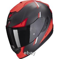 Scorpion Motorcycle Helmet Size S EXO-1400 Evo Carbon Air Kendal Black-Red Matte