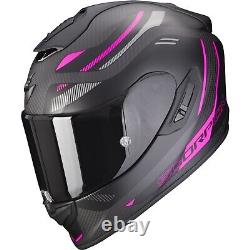 Scorpion Motorcycle Helmet Size S EXO-1400 Evo Carbon Air Kydra Black Pink Matte