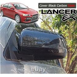 Side Mirror Cover Caps Black Carbon Fiber JMD Style For Mitsubishi Lancer EX EVO