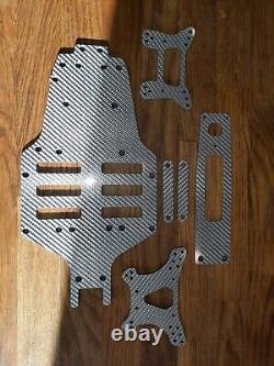 Tamiya top force evo style Silver custom carbon fibre chassis set in 2mm